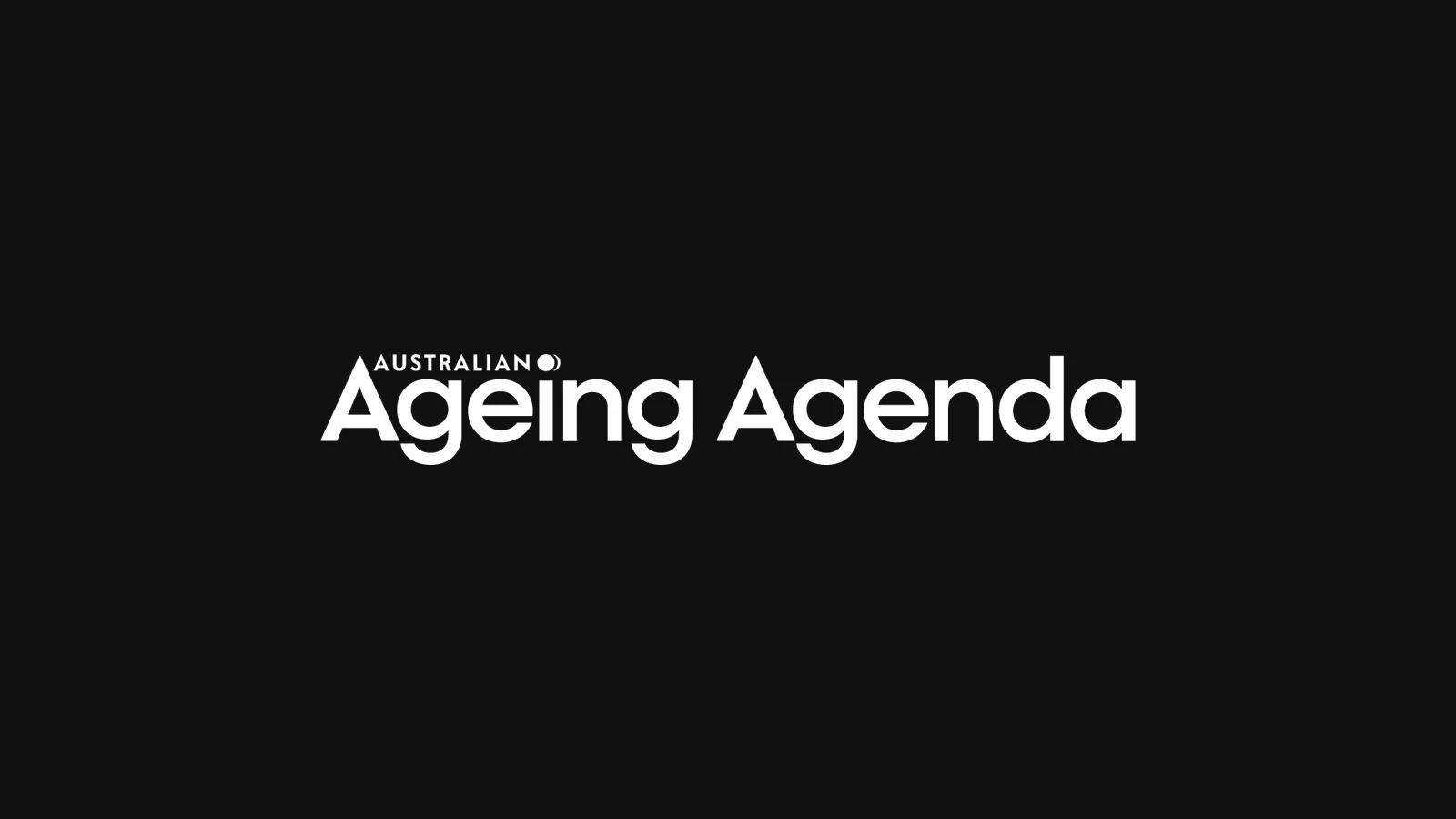 The Australian Ageing Agenda wordmark in white on a charcoal background
