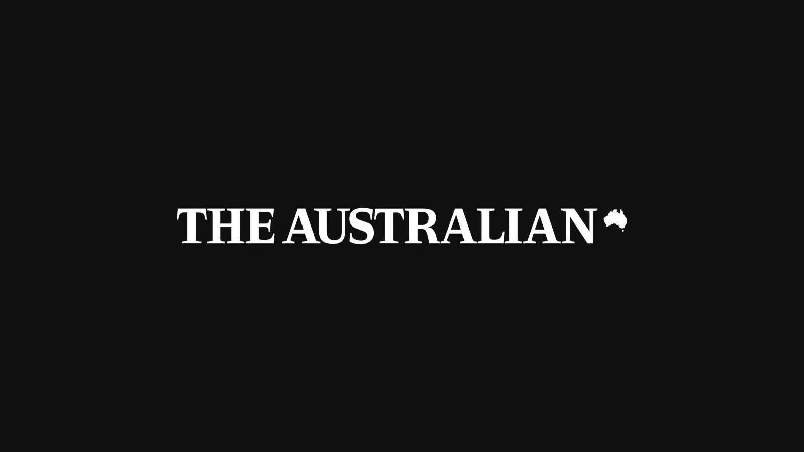 The Australian newspaper wordmark in white on a charcoal background